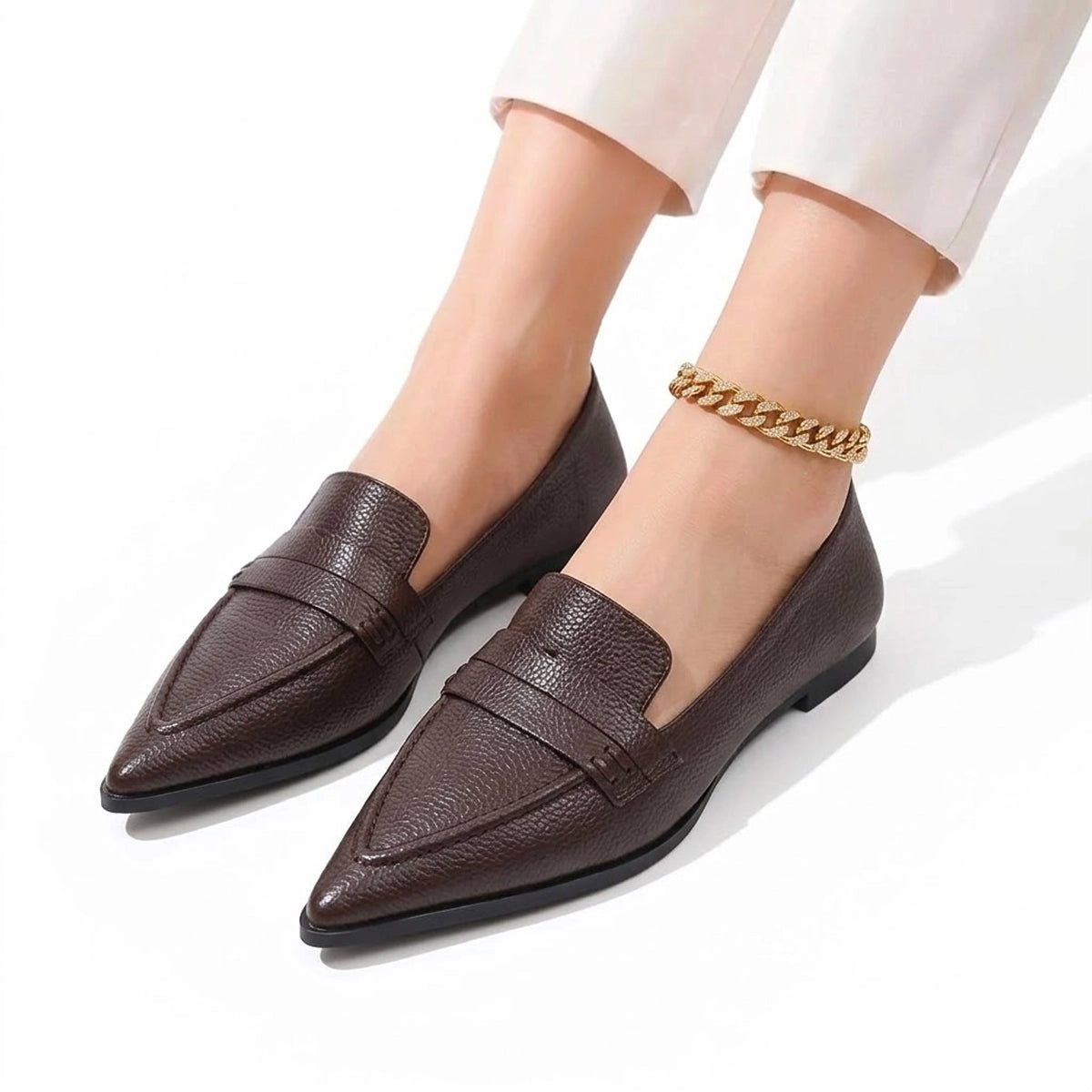 Women's Textured Pointed Flats Corvine
