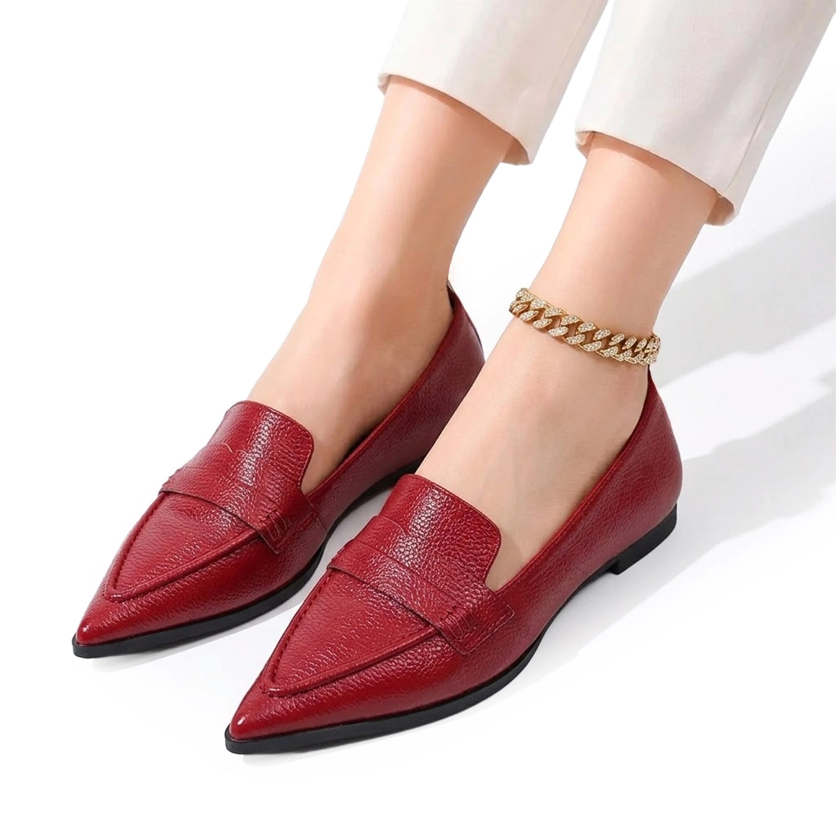 Women's Textured Pointed Flats Corvine