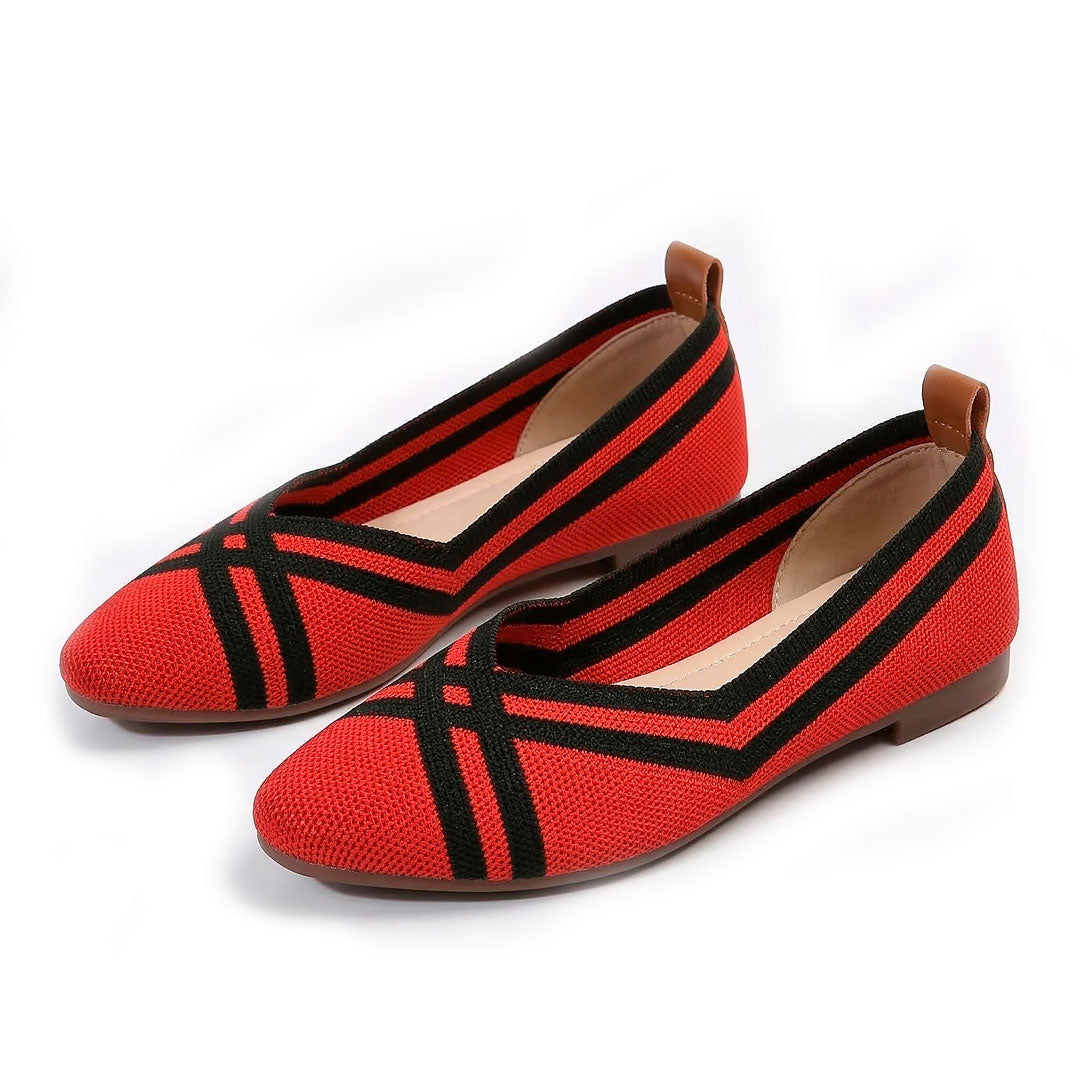 Women's Geometric Knit Flats Corvine