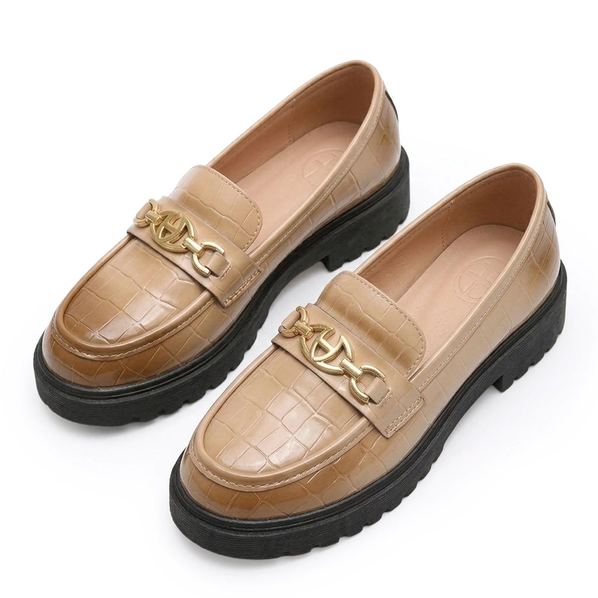 Women's Croc-Embossed Chunky Loafers Corvine