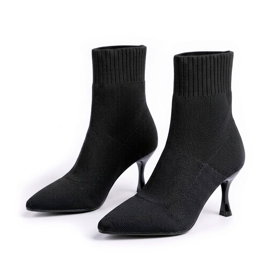 Women's Pointed-Toe Stretch Knit Sock Boots Corvine