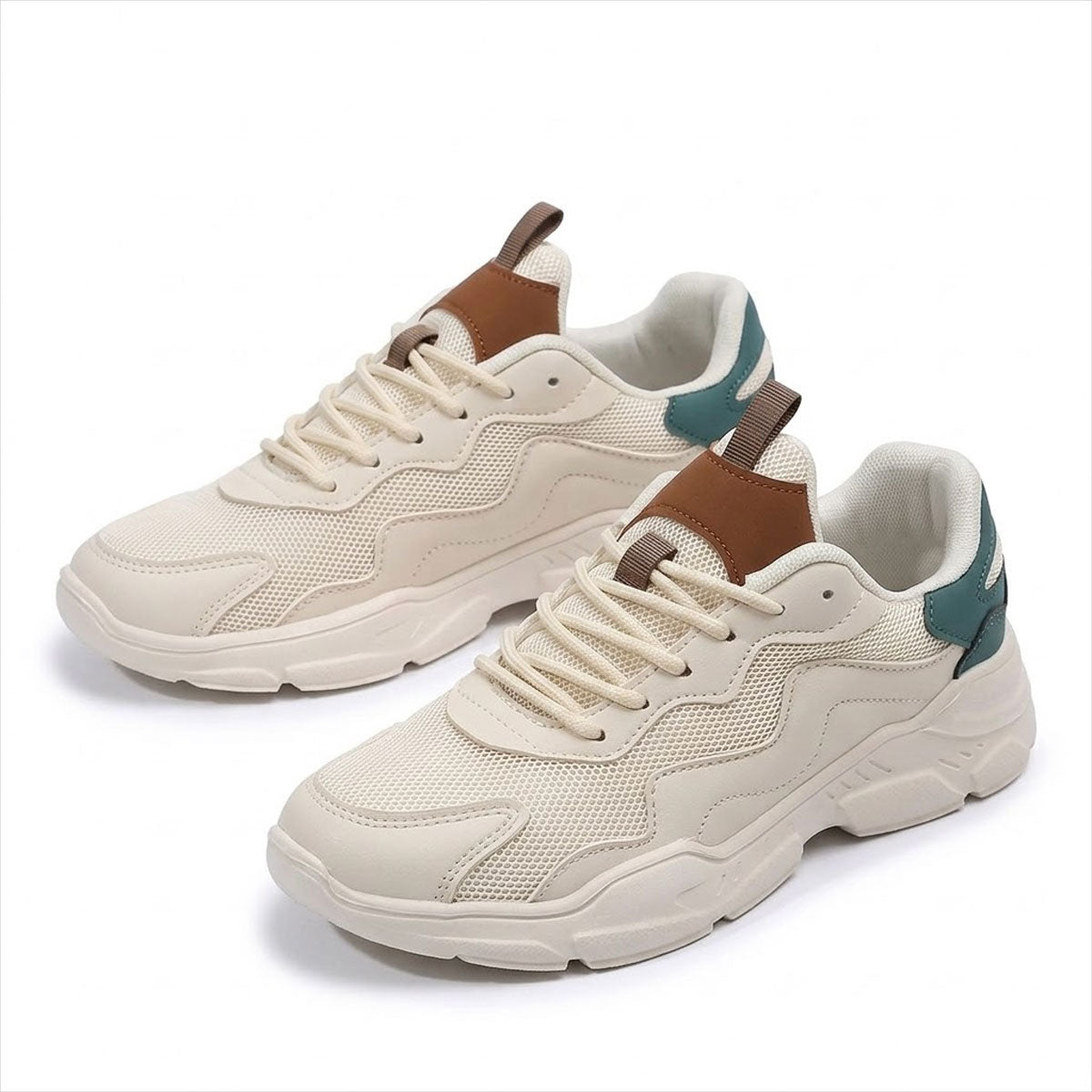 Women's Chunky Mixed-Panel Trainers Corvine