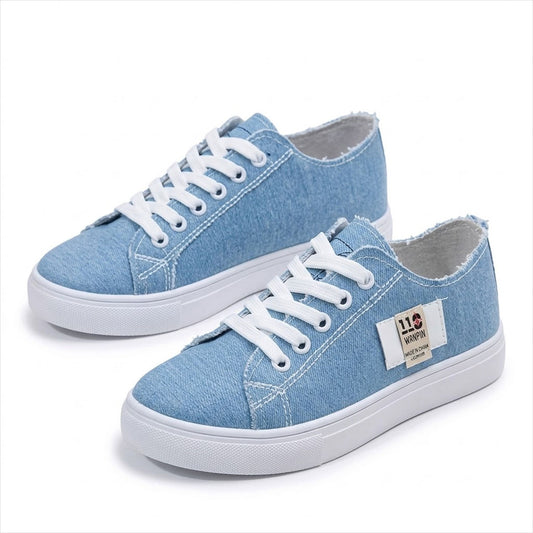 Women's Raw-Edge Denim-Style Trainers Corvine