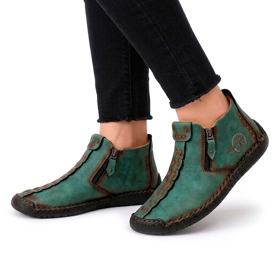 Women's Side-Zip Leather-Style Ankle Loafers Corvine