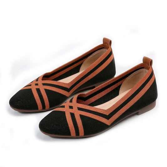 Women's Geometric Knit Flats Corvine