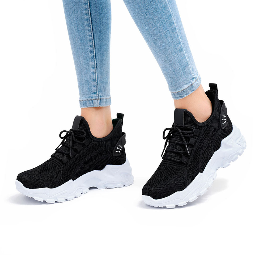 Women's Breathable Mesh Chunky Sole Trainers Corvine