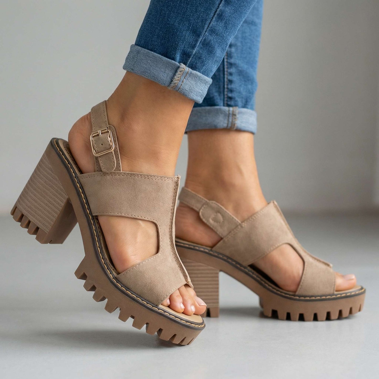 Women's Airy Suede Strap Heels Corvine