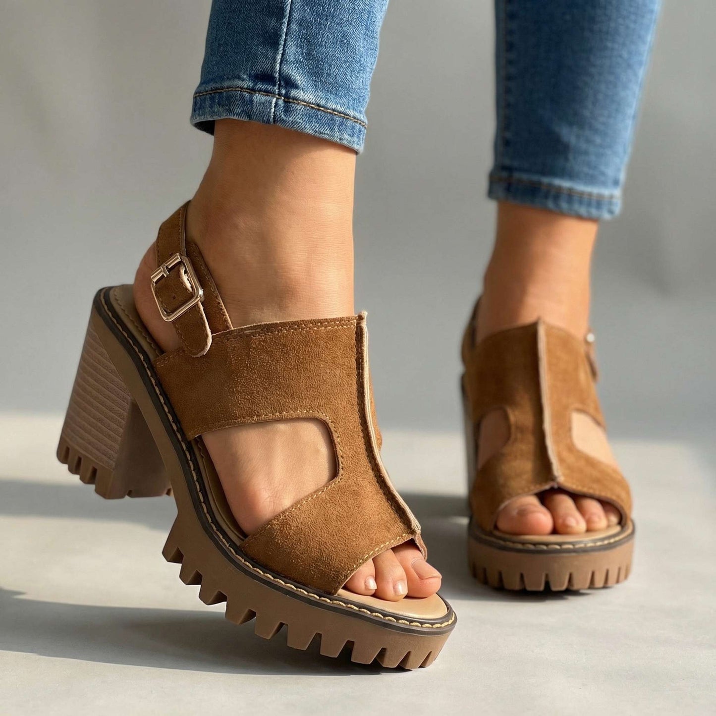 Women's Airy Suede Strap Heels Corvine