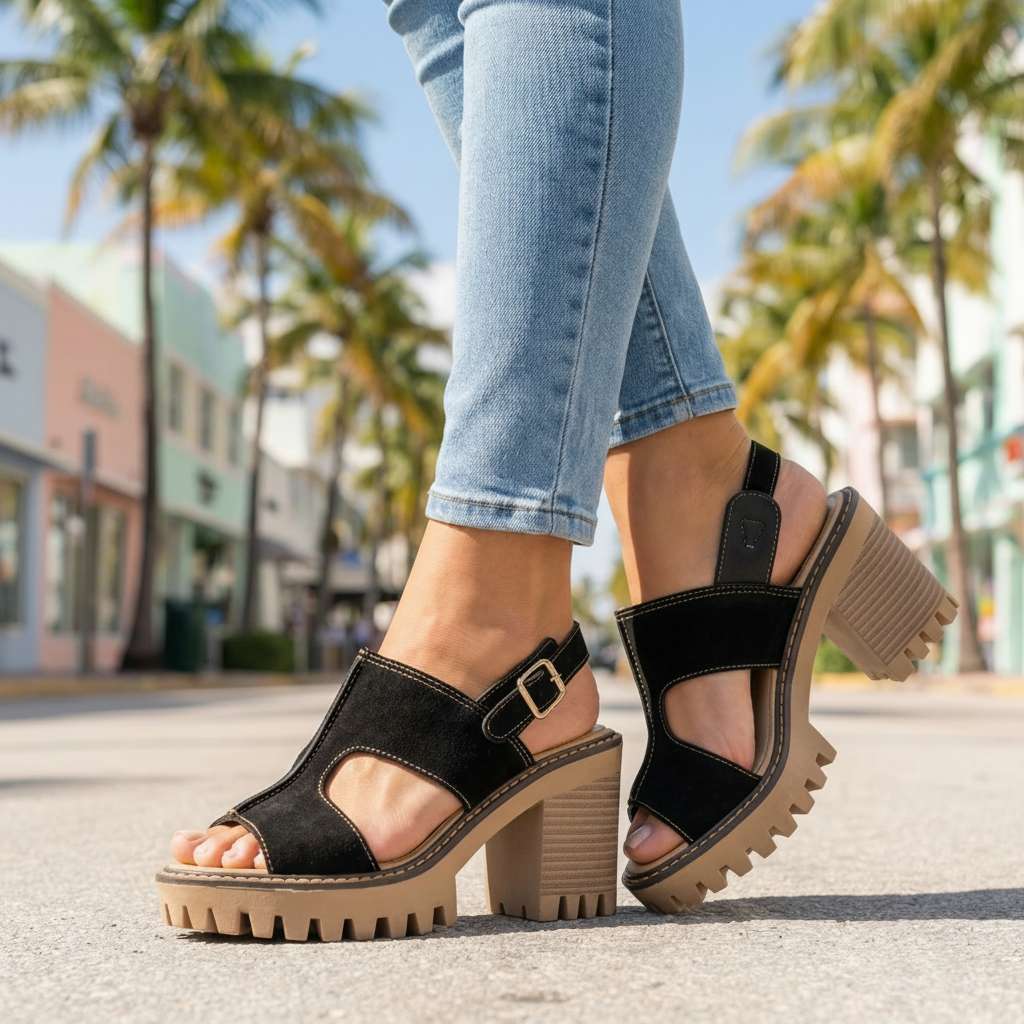 Women's Airy Suede Strap Heels Corvine