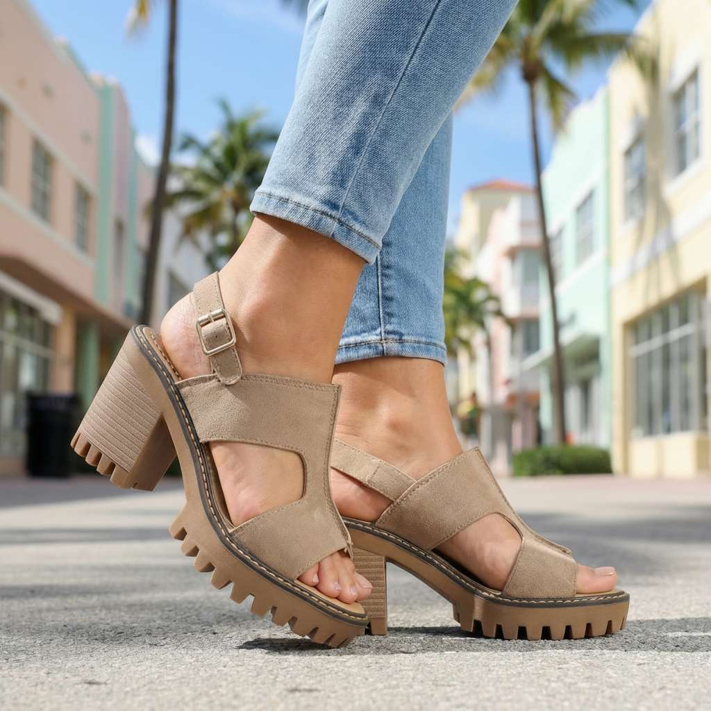 Women's Airy Suede Strap Heels Corvine