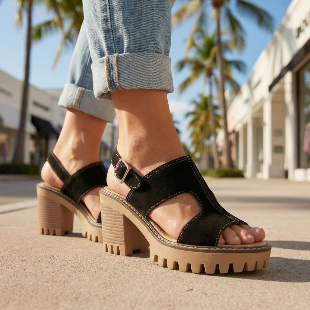 Women's Airy Suede Strap Heels Corvine