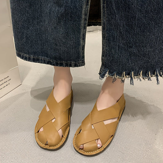 Women's Artisan-Woven Vegan Leather Hollow-Out Sandals Corvine