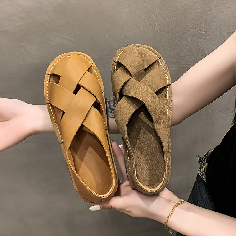Women's Artisan-Woven Vegan Leather Hollow-Out Sandals Corvine