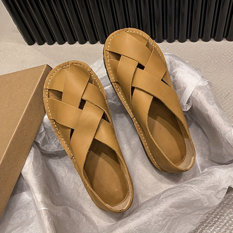 Women's Artisan-Woven Vegan Leather Hollow-Out Sandals Corvine