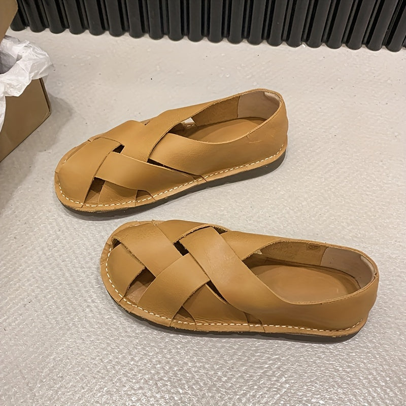 Women's Artisan-Woven Vegan Leather Hollow-Out Sandals Corvine