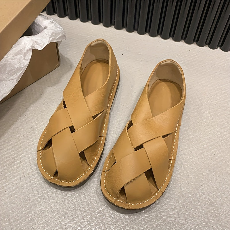 Women's Artisan-Woven Vegan Leather Hollow-Out Sandals Corvine