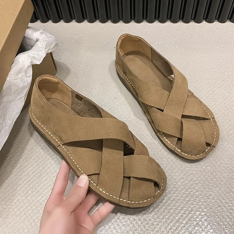 Women's Artisan-Woven Vegan Leather Hollow-Out Sandals Corvine