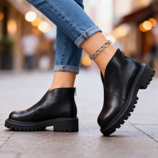 Women's Black Ankle Boots Corvine