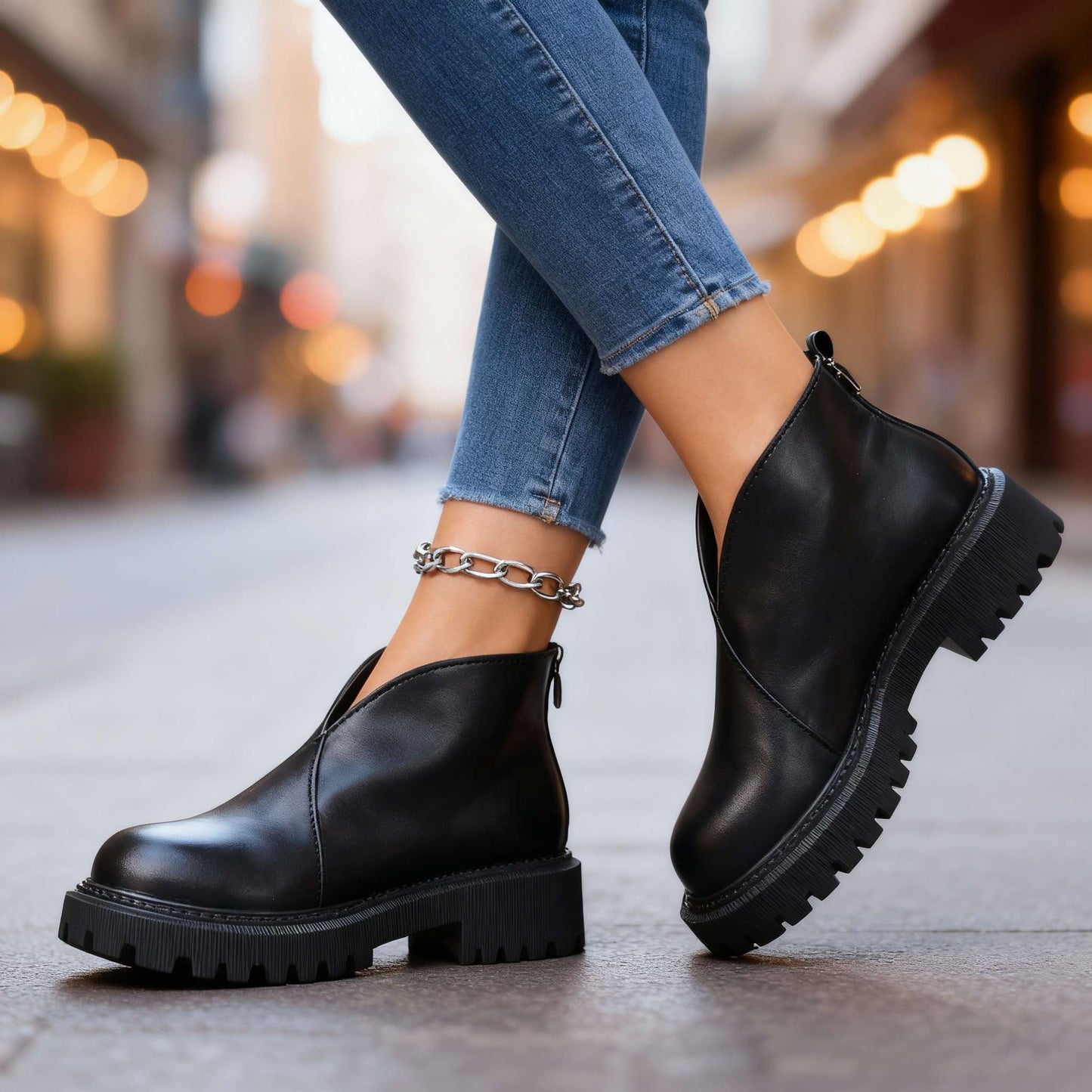 Women's Black Ankle Boots Corvine