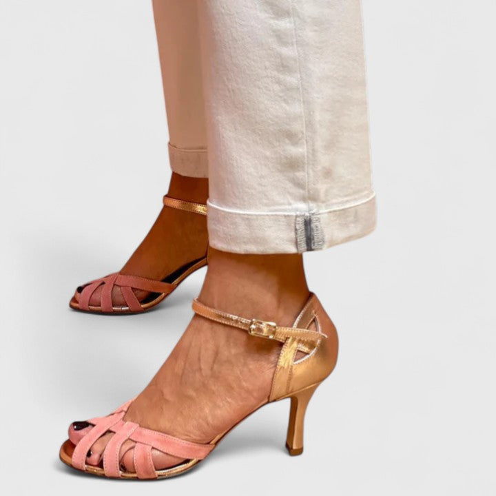Women's Black Ankle Strap Heels Corvine