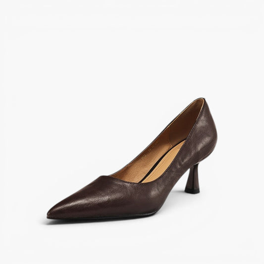Women's Black Lambskin Pointed-Toe Pumps Corvine