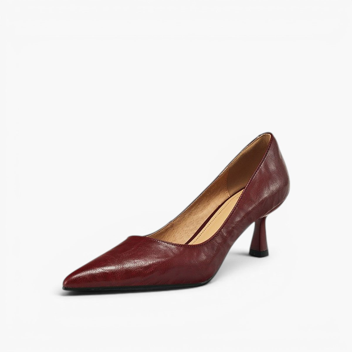 Women's Black Lambskin Pointed-Toe Pumps Corvine