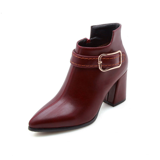 Women's Black Leather Ankle Boots Corvine