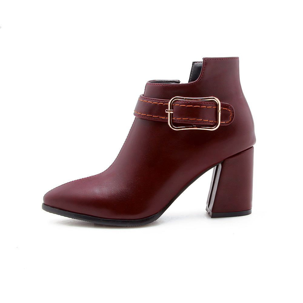 Women's Black Leather Ankle Boots Corvine
