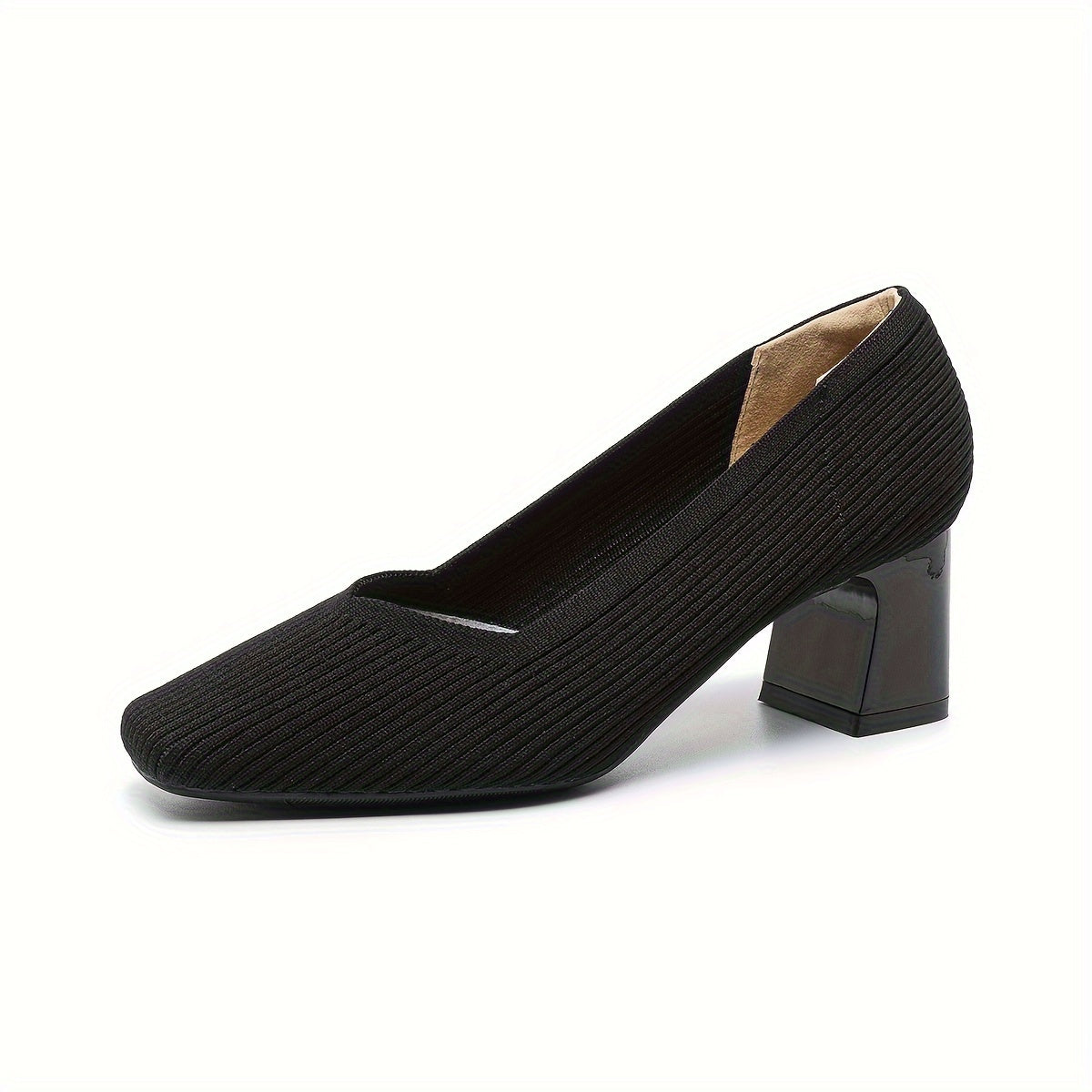 Women's Black Leather Heels Corvine