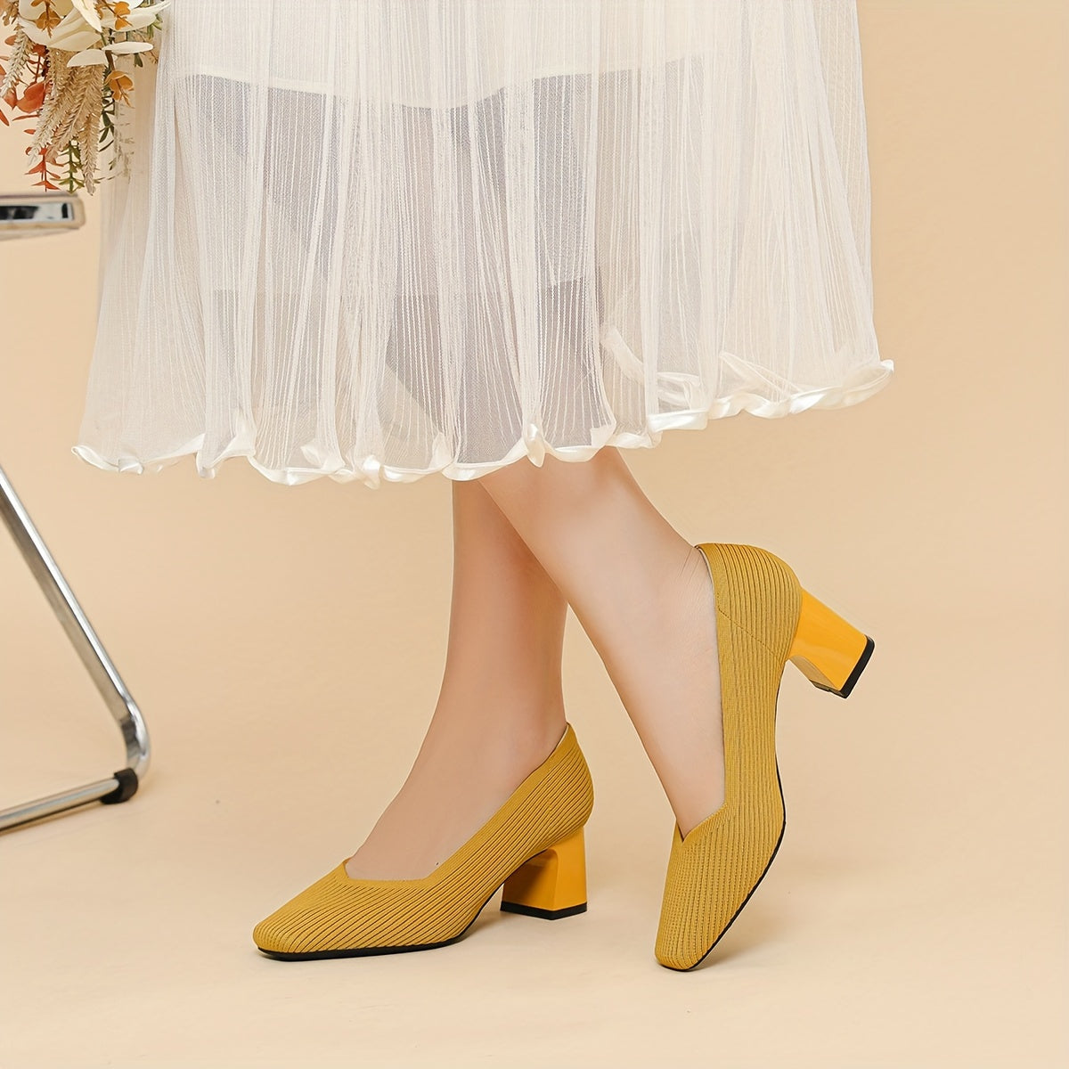 Women's Black Leather Heels Corvine