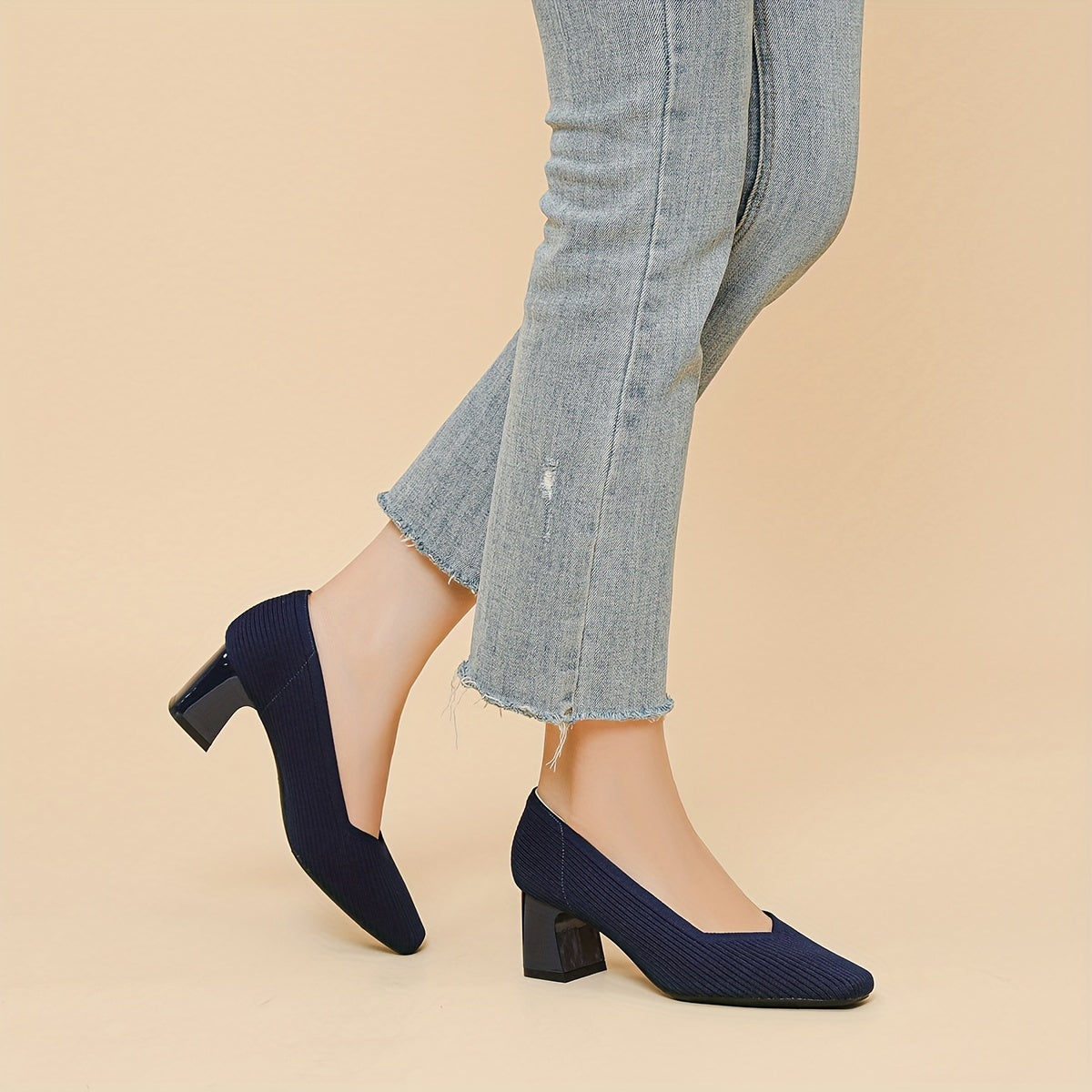 Women's Black Leather Heels Corvine