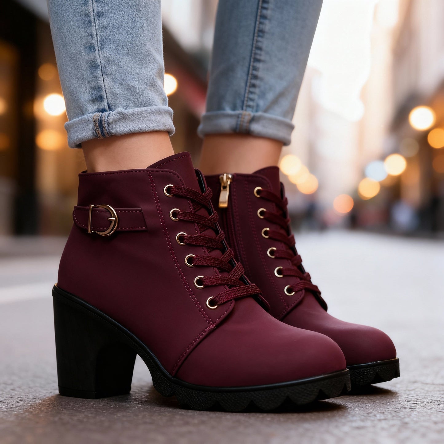 Women's Black Matte Leather Ankle Boots Corvine