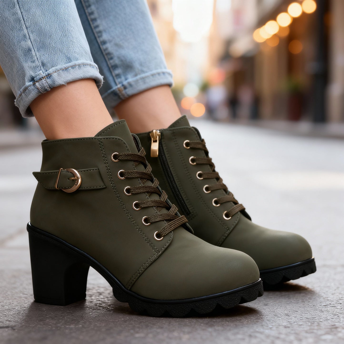 Women's Black Matte Leather Ankle Boots Corvine