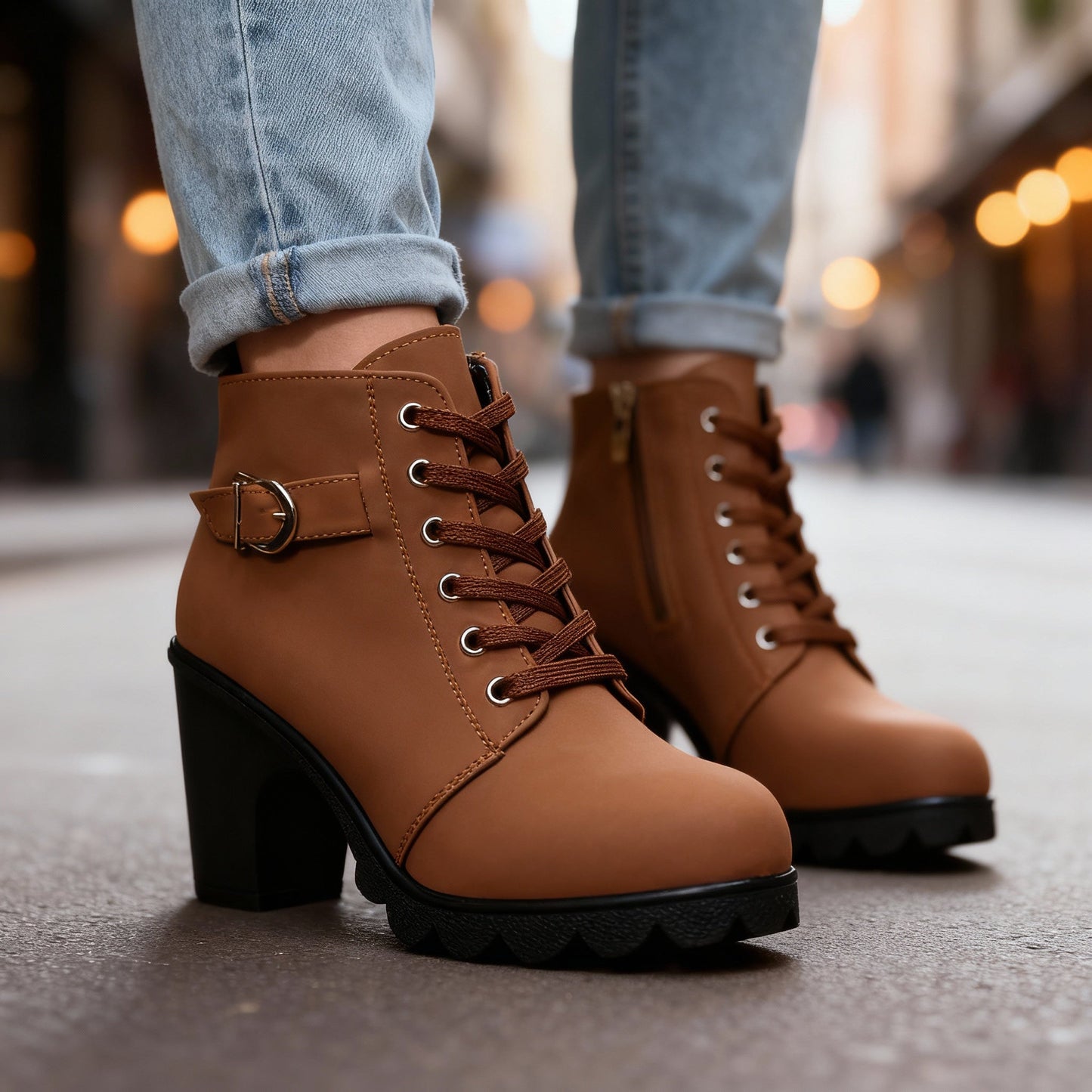 Women's Black Matte Leather Ankle Boots Corvine