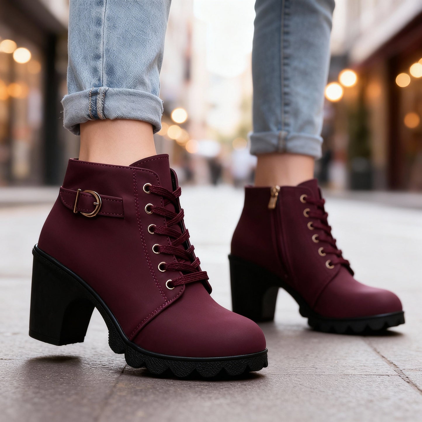 Women's Black Matte Leather Ankle Boots Corvine