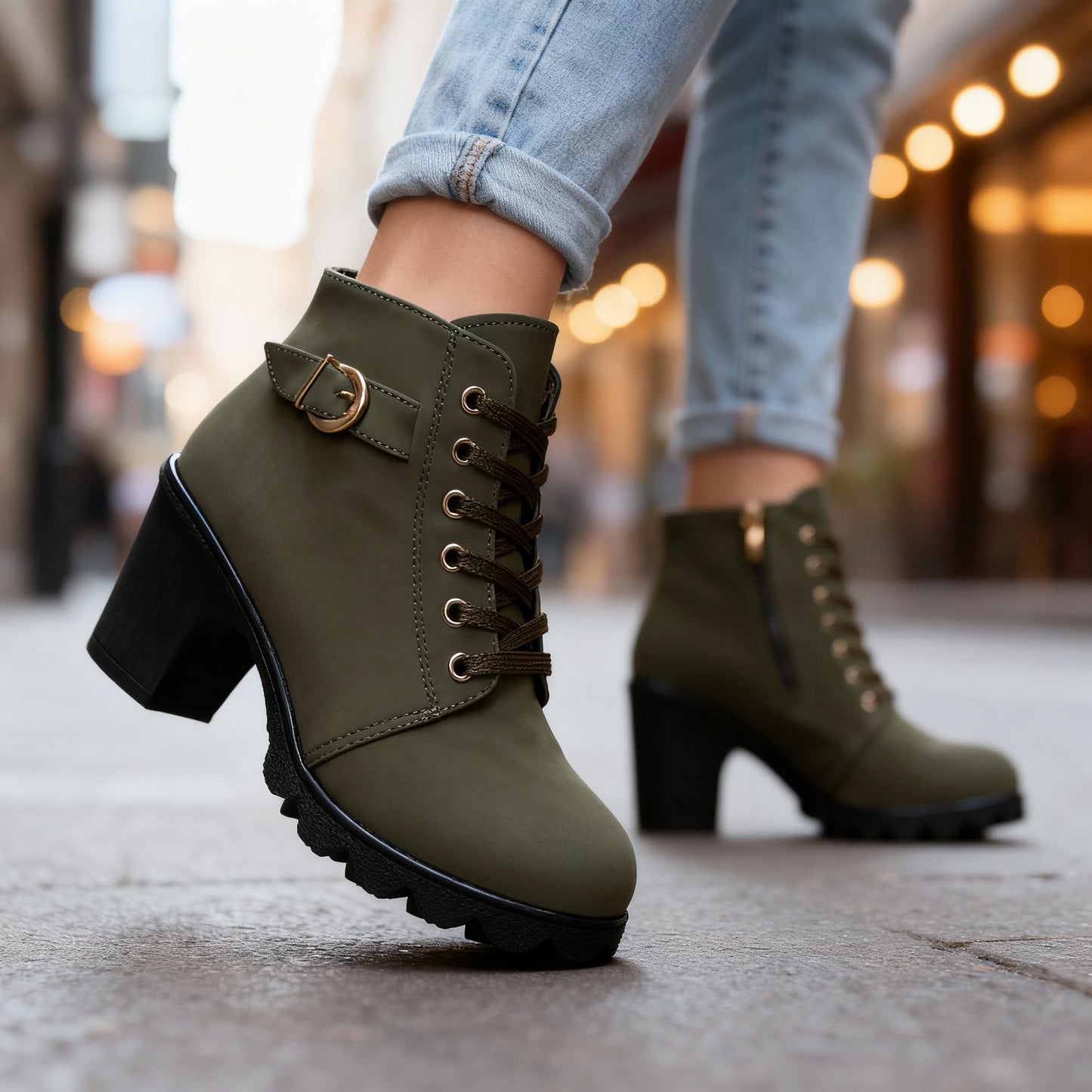Women's Black Matte Leather Ankle Boots Corvine