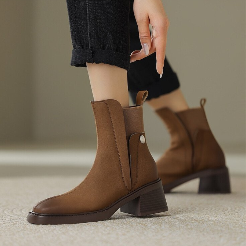 Women's Black Premium Italian Leather Ankle Boots Corvine