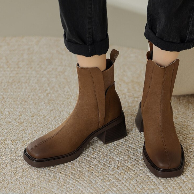 Women's Black Premium Italian Leather Ankle Boots Corvine