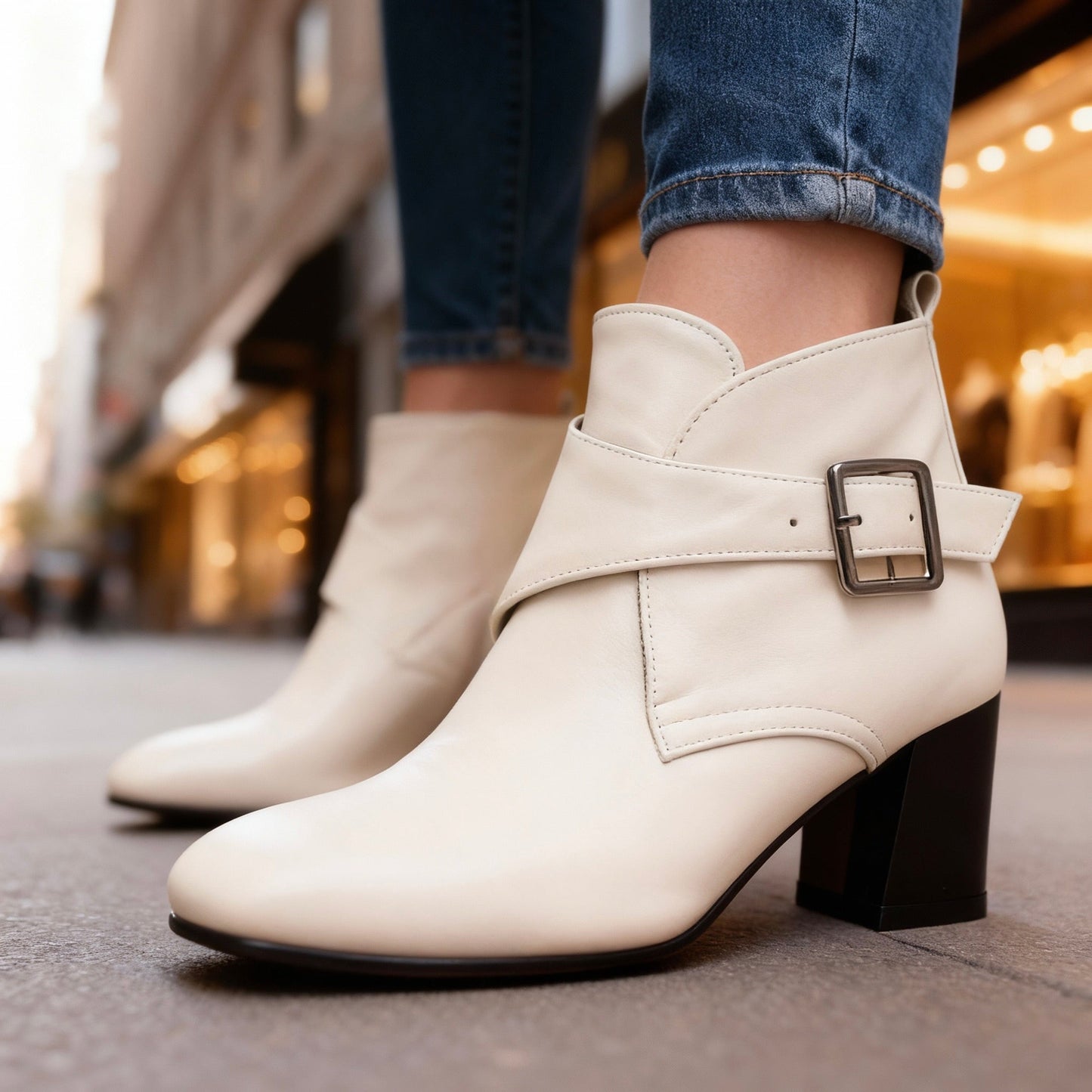 Women's Black Smooth Leather Ankle Boots Corvine