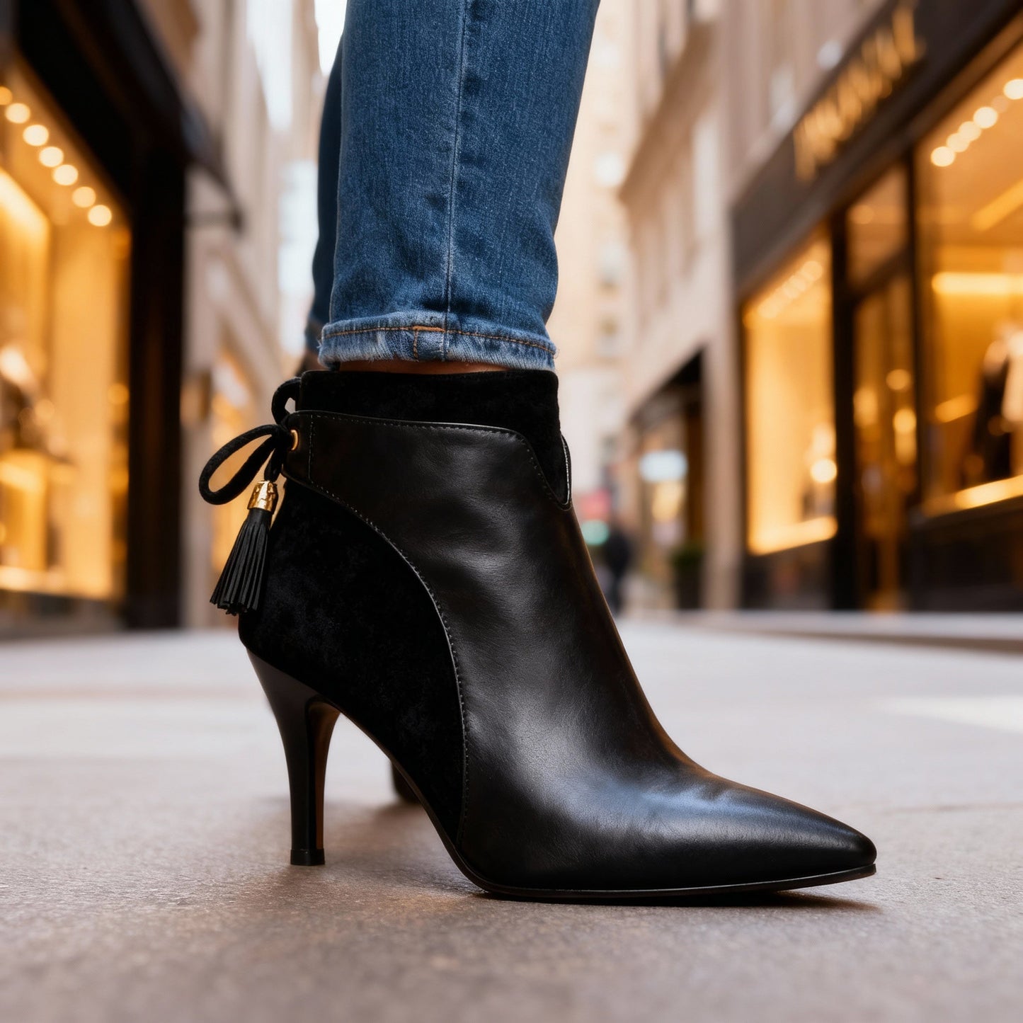Women's Black Suede Stiletto Heels Corvine