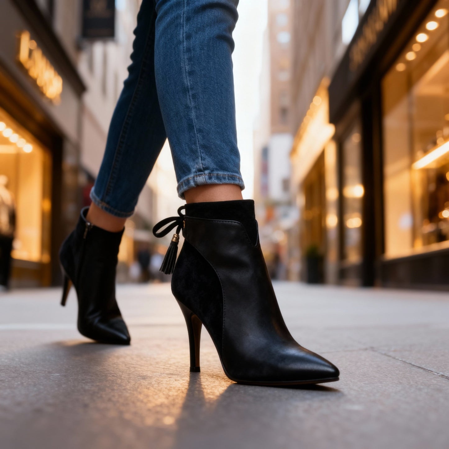 Women's Black Suede Stiletto Heels Corvine