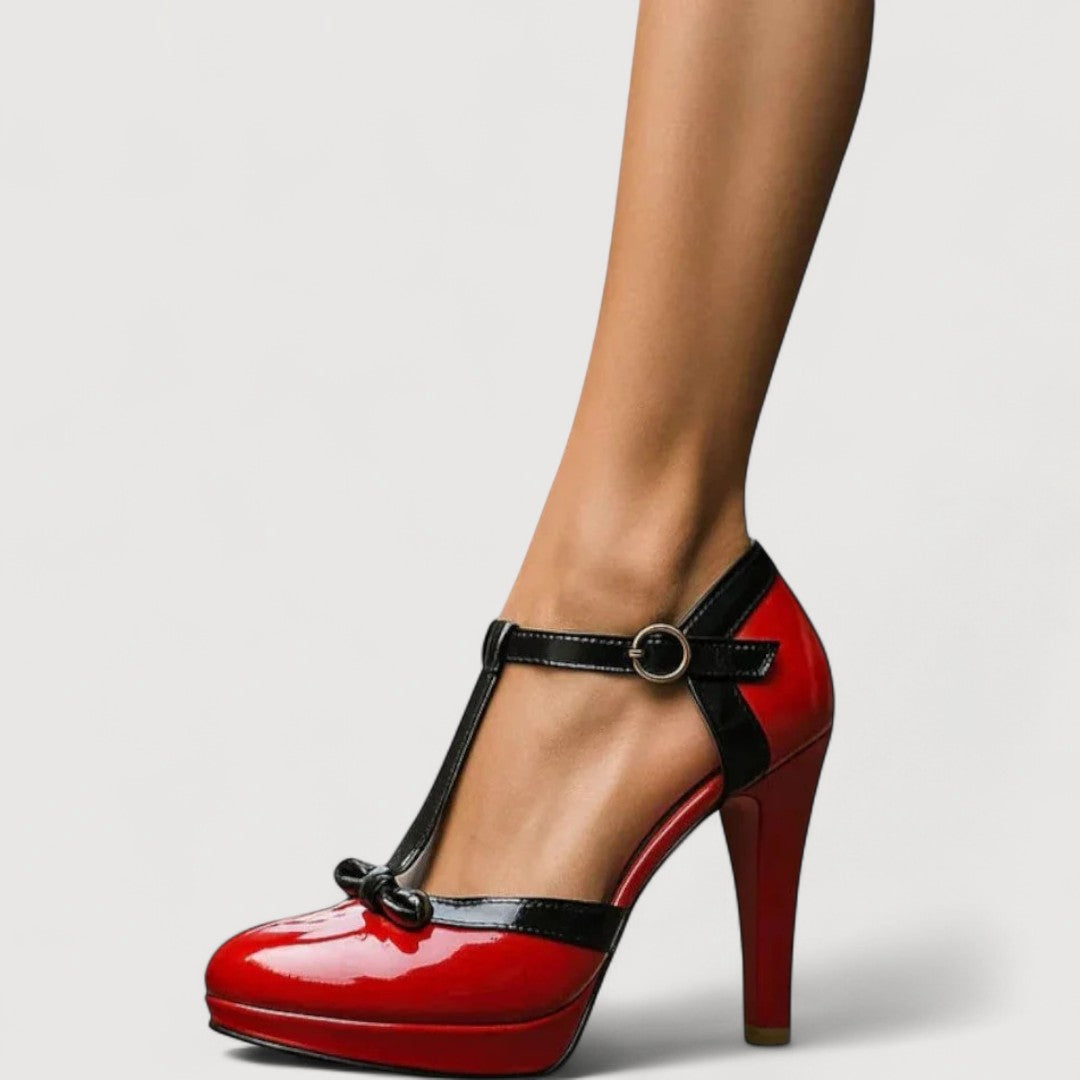 Women's Black T-Bar Heels Corvine