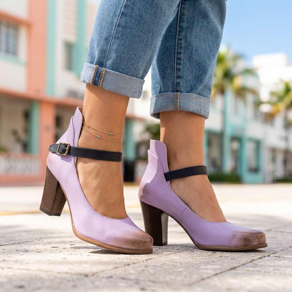 Women's Black Tapered Block Heel Pumps Corvine