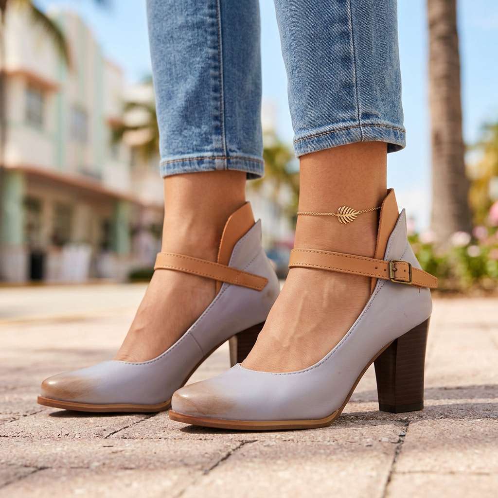 Women's Black Tapered Block Heel Pumps Corvine