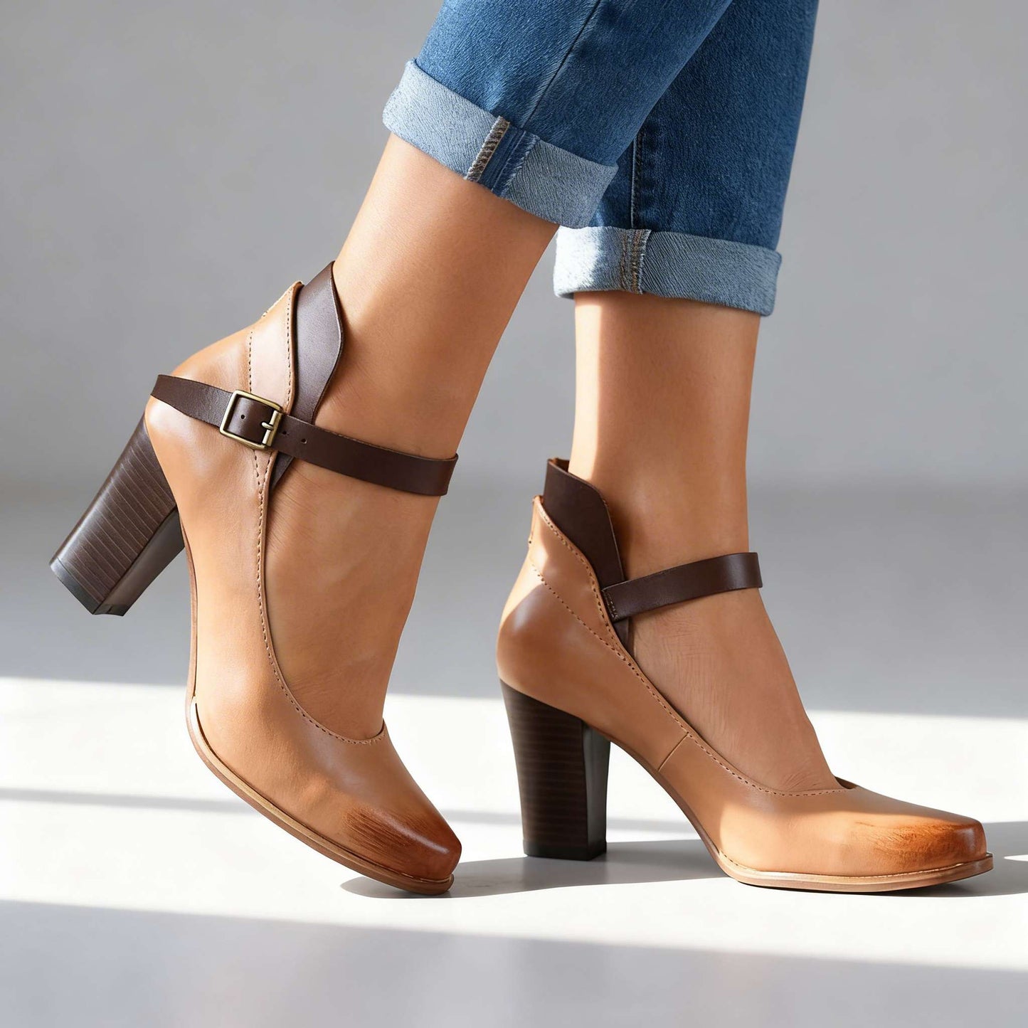 Women's Black Tapered Block Heel Pumps Corvine