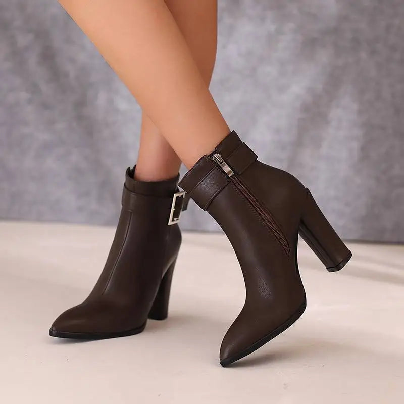 Women's Black Textured Vegan Leather Ankle Boots Corvine