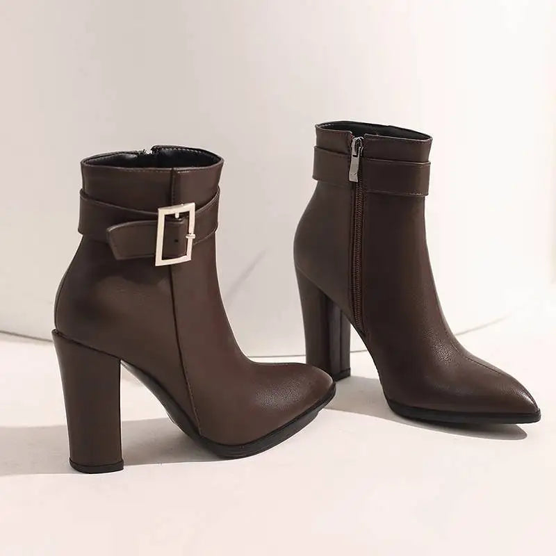 Women's Black Textured Vegan Leather Ankle Boots Corvine