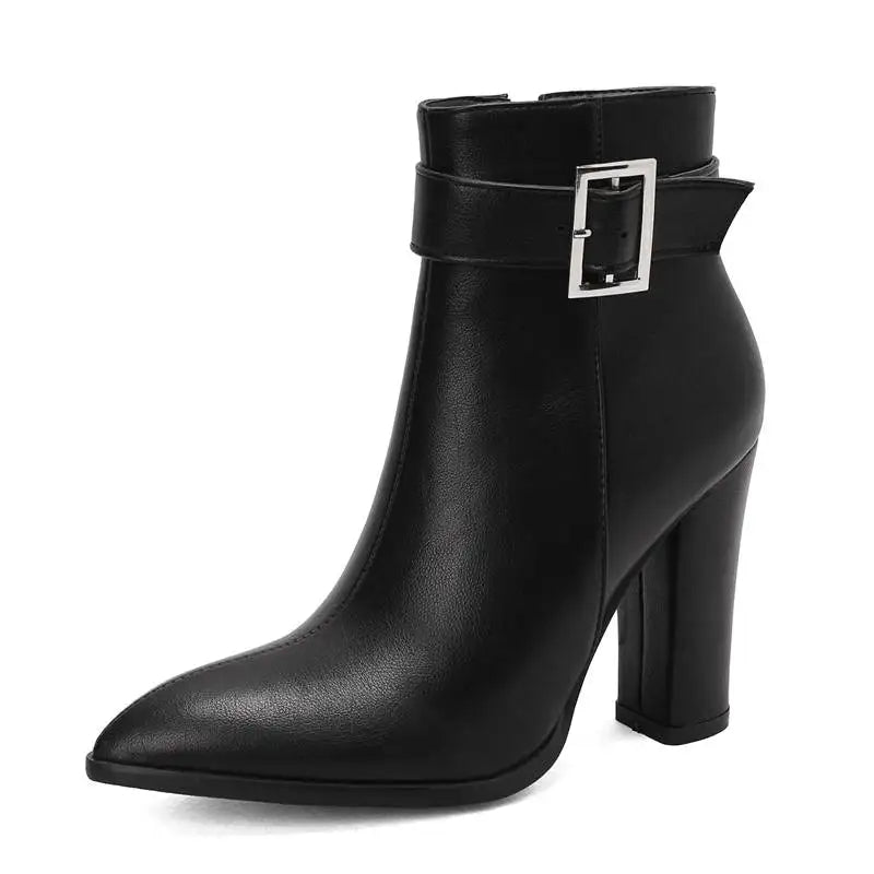 Women's Black Textured Vegan Leather Ankle Boots Corvine
