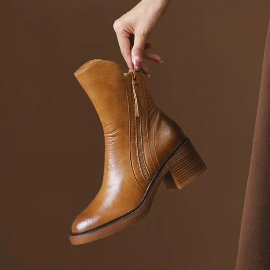 Women's Black Vegan Leather Ankle Boots Corvine