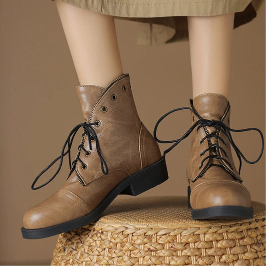Women's Black Vegan Leather Ankle Boots Corvine